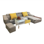 Sofa góc nỉ tay gỗ – NV121