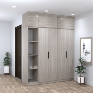 TỦ QUẦN ÁO KỊCH TRẦN CÓ KỆ TRANG TRÍ – TA65S