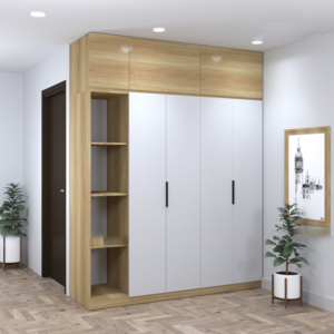 TỦ QUẦN ÁO KỊCH TRẦN CÓ KỆ TRANG TRÍ – TA65V