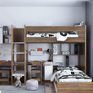 GIƯỜNG TẦNG KẾT HỢP VỚI BÀN HỌC ĐÔI GT0623N