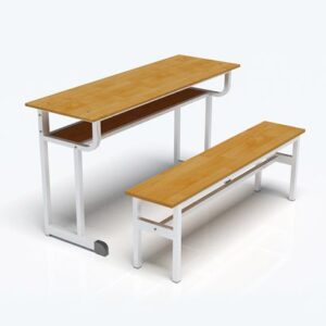 Bàn ghế học sinh gỗ cao su tự nhiên – HS 09