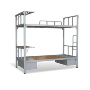 Giường tầng sắt có bàn học và hộc – GS 14