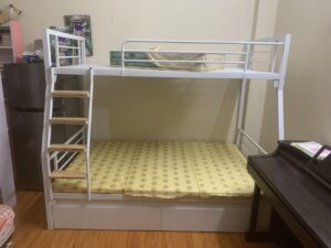 Giường tầng hộp vuông có ngăn kéo gỗ hiện đại